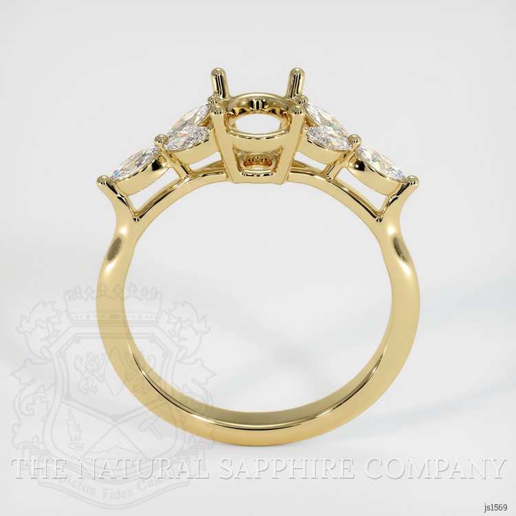 14K Yellow Gold Accent Stones Ring Setting