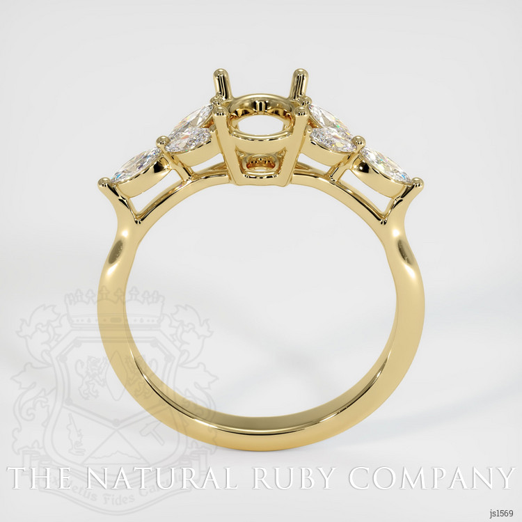 14K Yellow Gold Accent Stones Ring Setting