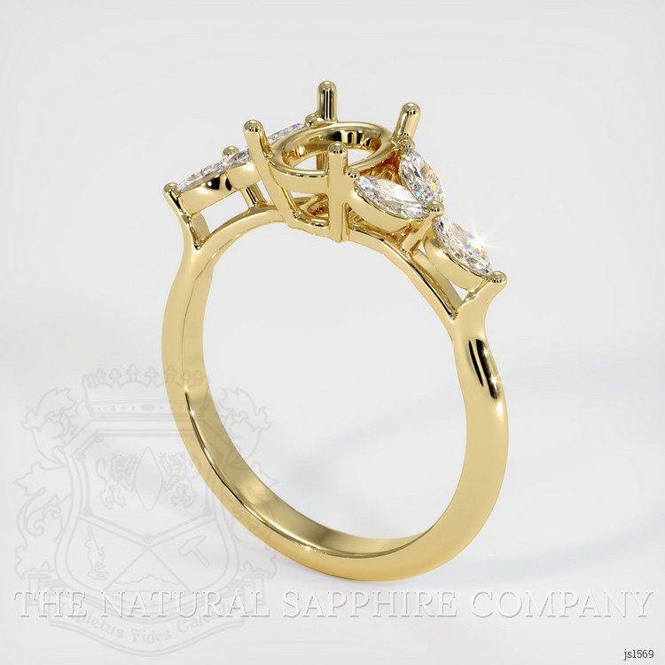 18K Yellow Gold Accent Stones Ring Setting