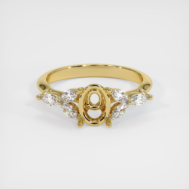 18K Yellow Gold Accent Stones Ring Setting