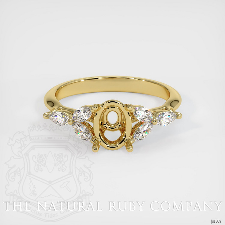 18K Yellow Gold Accent Stones Ring Setting