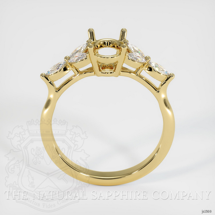 18K Yellow Gold Accent Stones Ring Setting