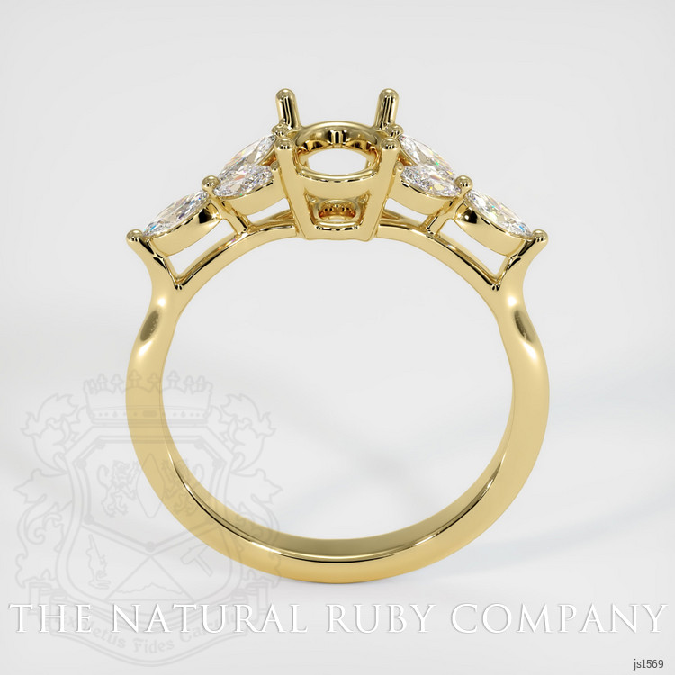 18K Yellow Gold Accent Stones Ring Setting