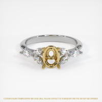 14K Yellow & White Accent Stones Ring Setting Image