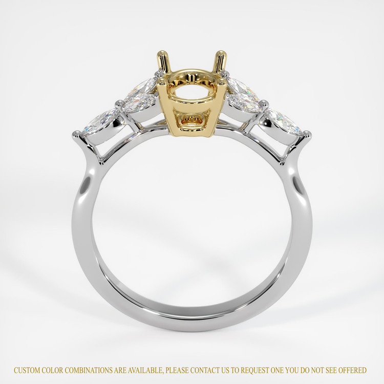 14K Yellow & White Accent Stones Ring Setting