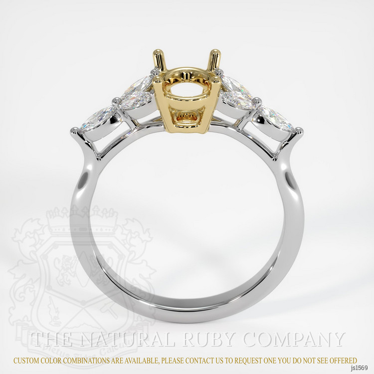 14K Yellow & White Accent Stones Ring Setting