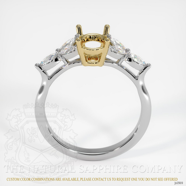 14K Yellow & White Accent Stones Ring Setting