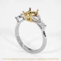 18K Yellow & White Accent Stones Ring Setting Video