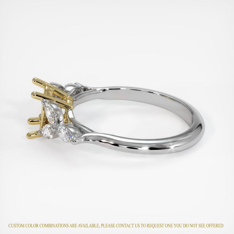 18K Yellow & White Accent Stones Ring Setting