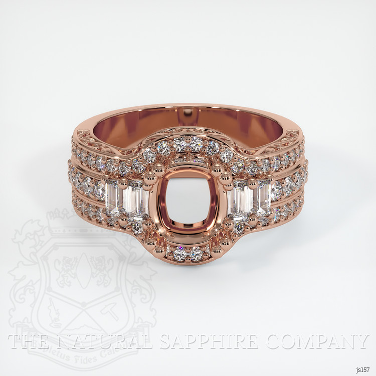 14K Rose Gold Pave Ring Setting
