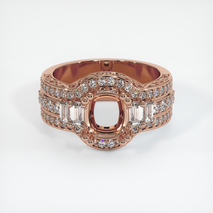 14K Rose Gold Pave Ring Setting