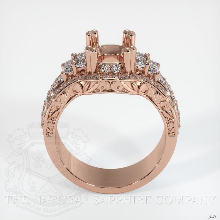 14K Rose Gold Pave Ring Setting