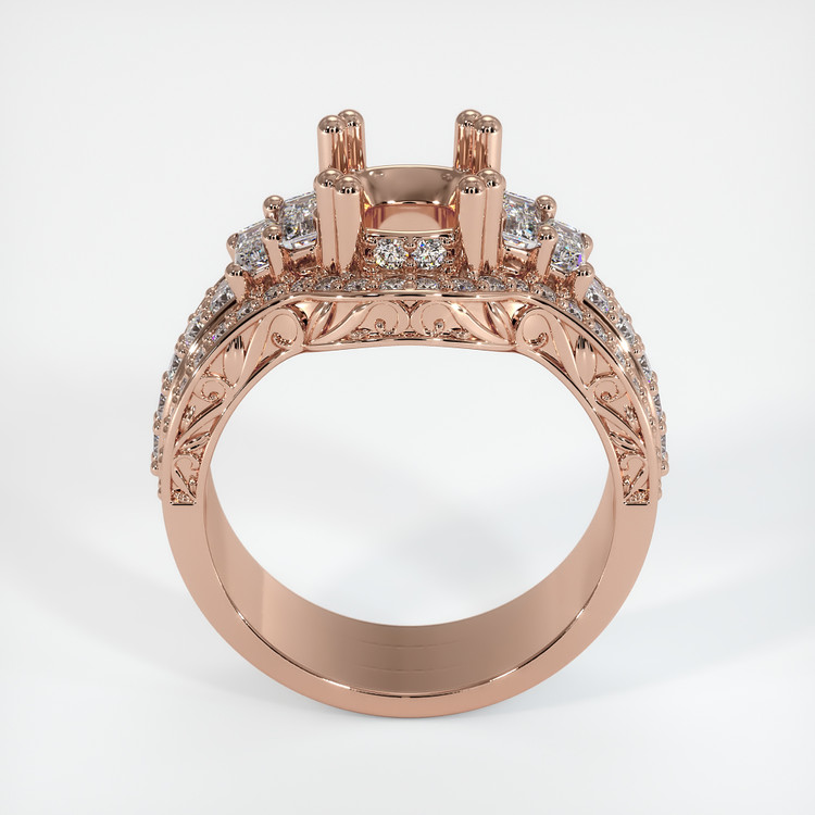 14K Rose Gold Pave Ring Setting