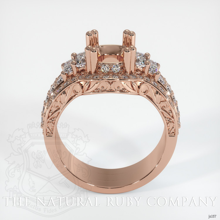 14K Rose Gold Pave Ring Setting