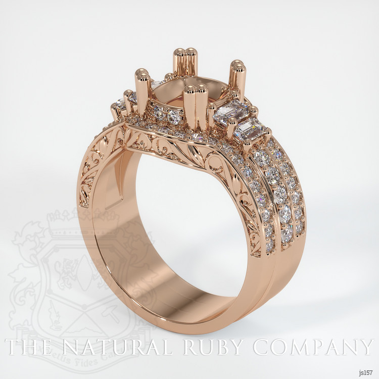 18K Rose Gold Pave Ring Setting
