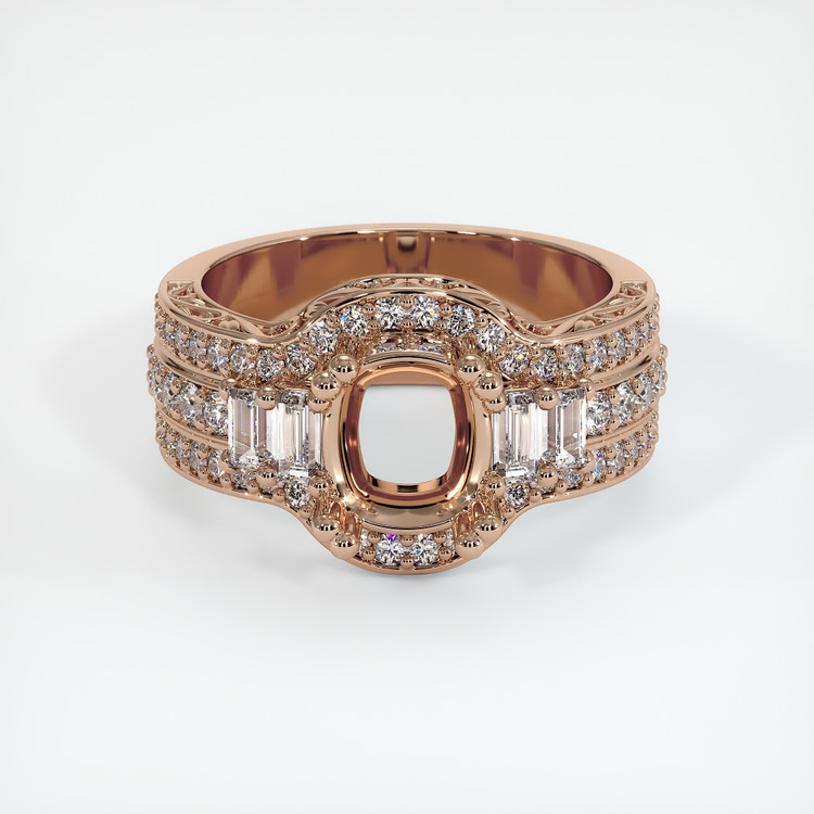 18K Rose Gold Antique Style Ring Setting