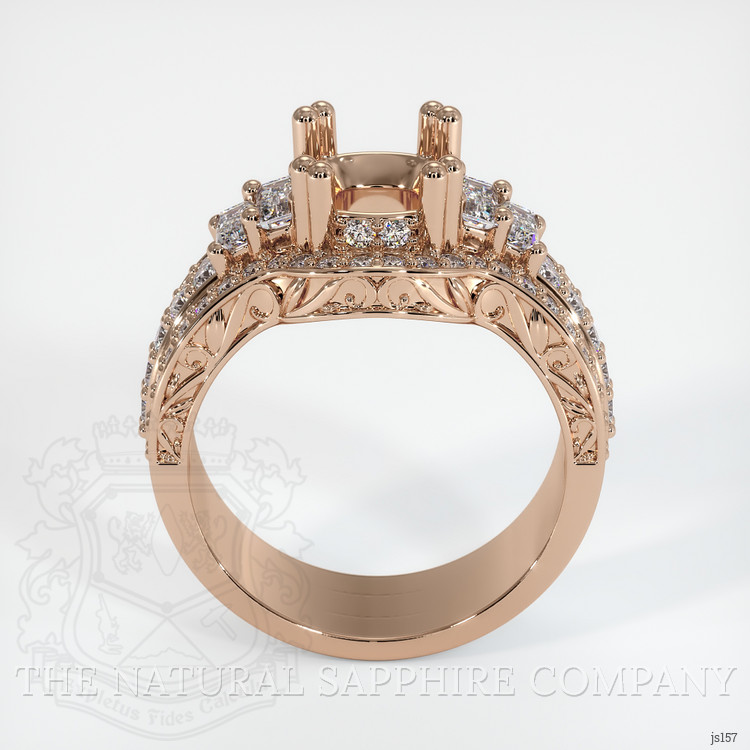 18K Rose Gold Pave Ring Setting