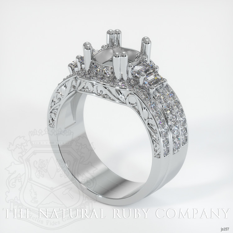 18K White Gold Antique Style Ring Setting