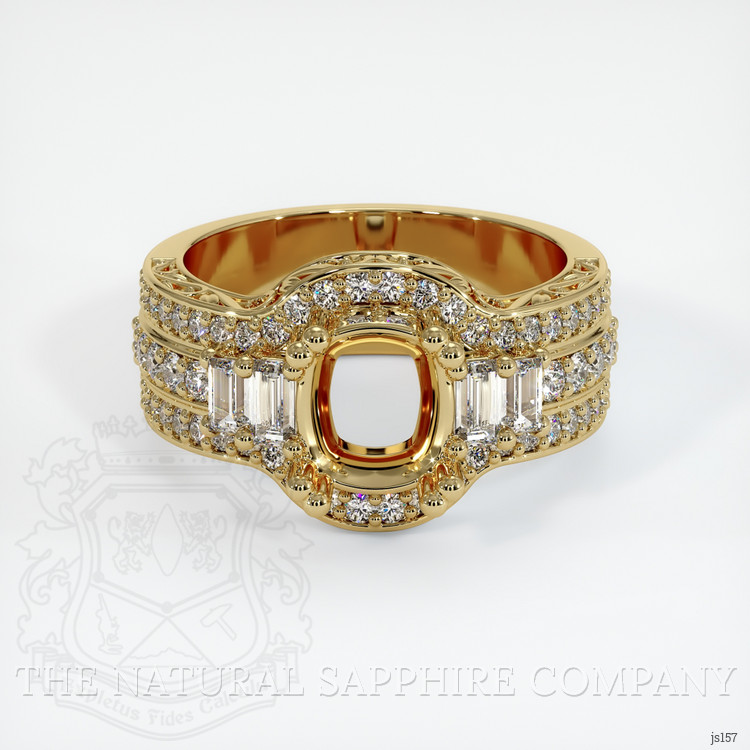14K Yellow Gold Pave Ring Setting