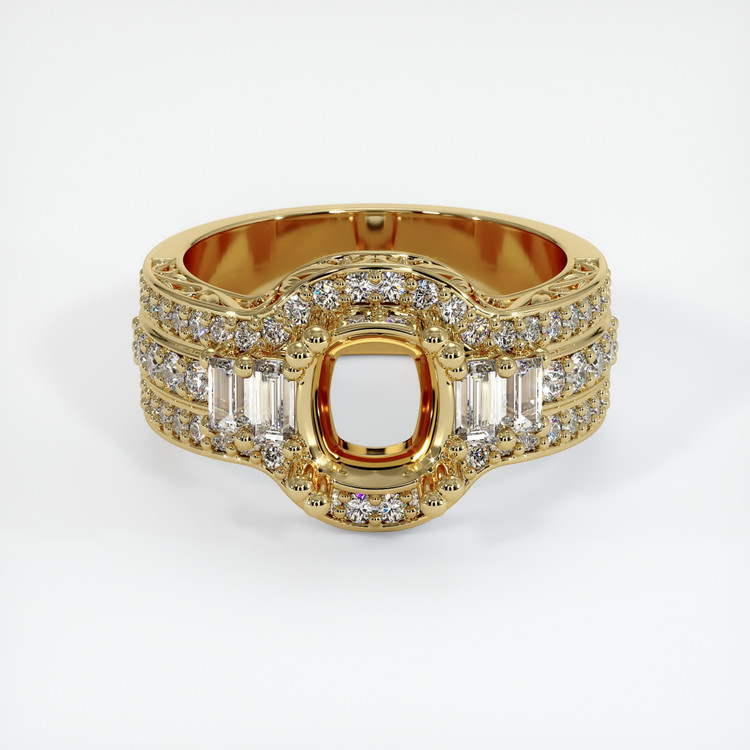 14K Yellow Gold Pave Ring Setting
