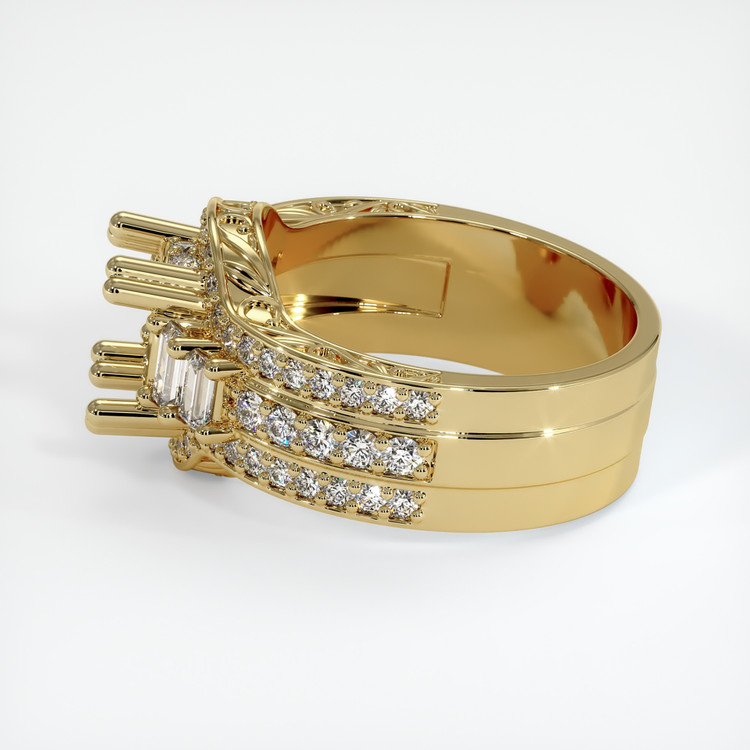 14K Yellow Gold Pave Ring Setting