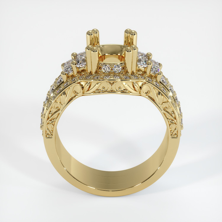 14K Yellow Gold Pave Ring Setting