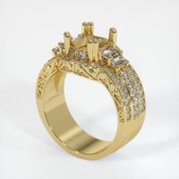18K Yellow Gold Pave Ring Setting Video
