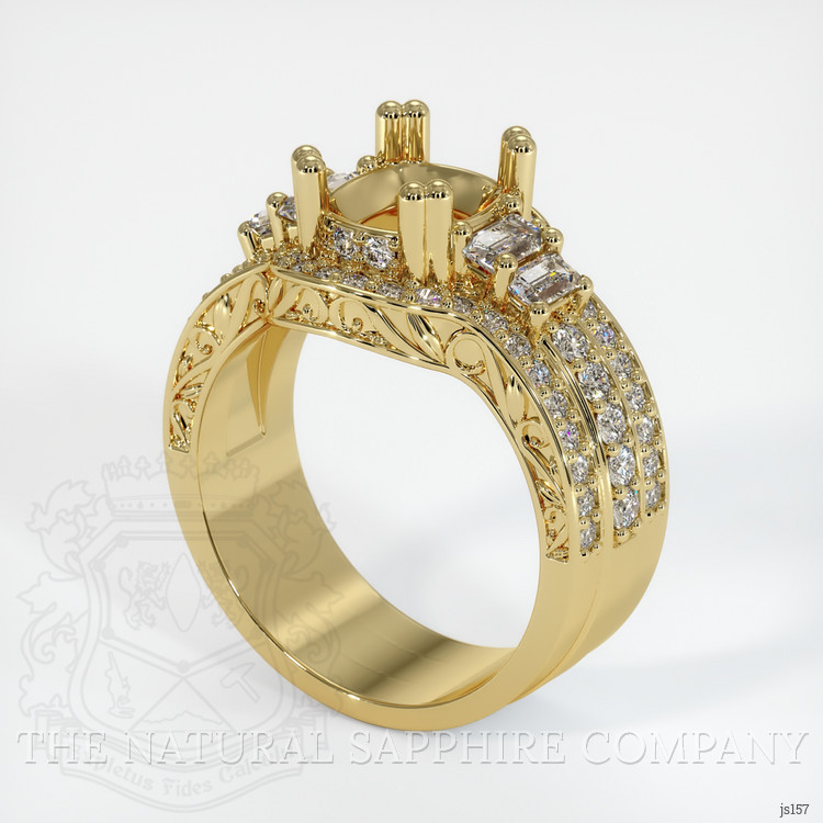 18K Yellow Gold Pave Ring Setting