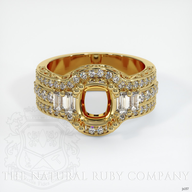 18K Yellow Gold Pave Ring Setting