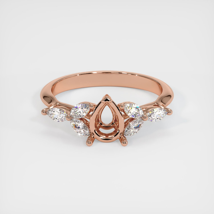 14K Rose Gold Accent Stones Ring Setting
