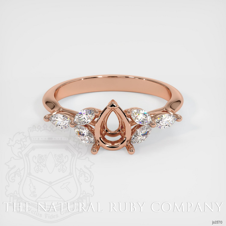 14K Rose Gold Accent Stones Ring Setting