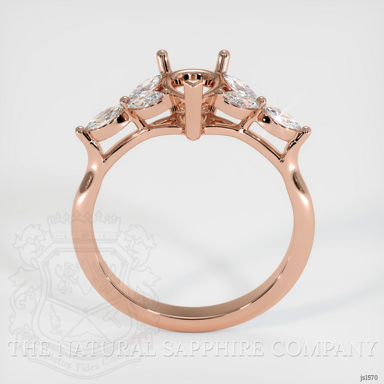 14K Rose Gold Accent Stones Ring Setting