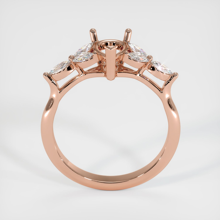 14K Rose Gold Accent Stones Ring Setting