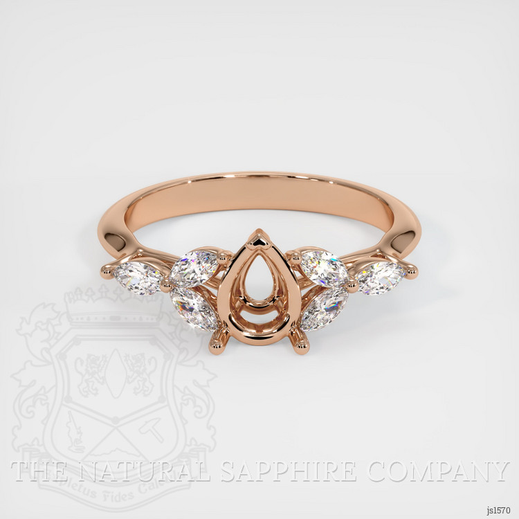 18K Rose Gold Accent Stones Ring Setting