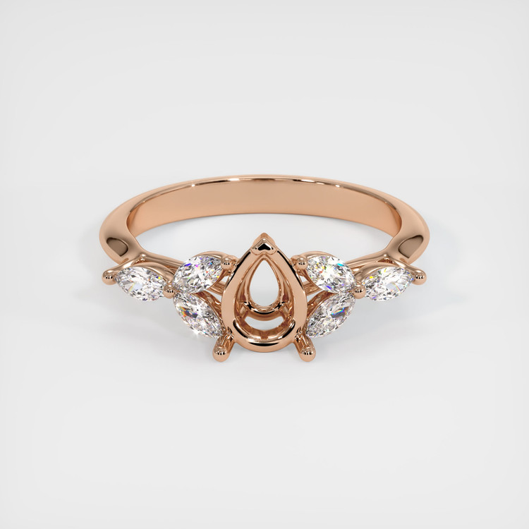 18K Rose Gold Accent Stones Ring Setting