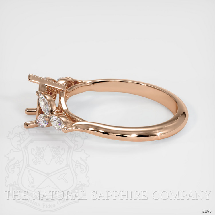 18K Rose Gold Accent Stones Ring Setting