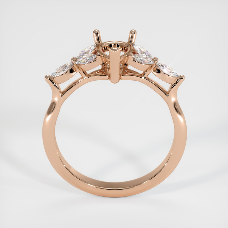 18K Rose Gold Accent Stones Ring Setting