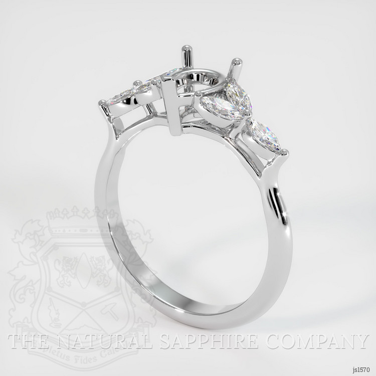 10K White Gold Accent Stones Ring Setting