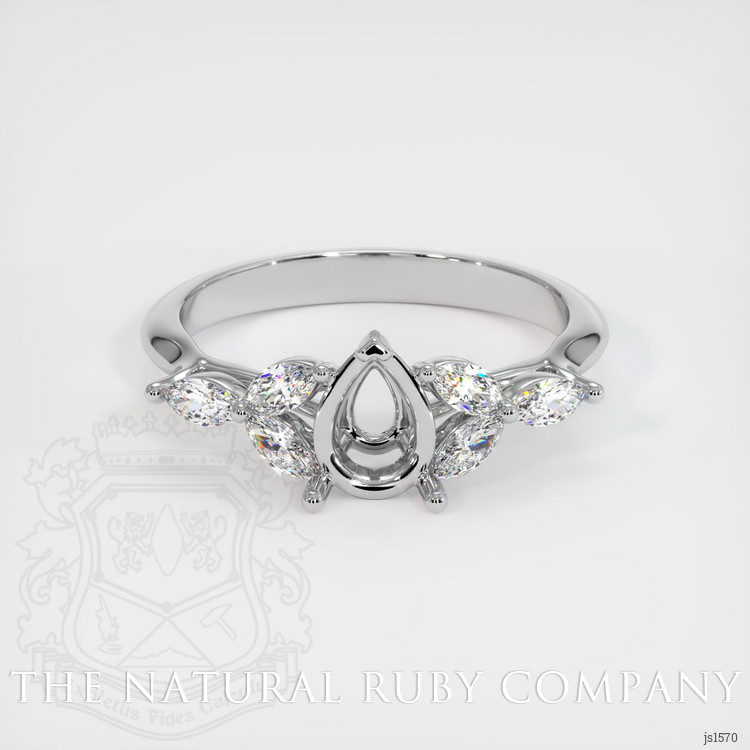 14K White Gold Accent Stones Ring Setting