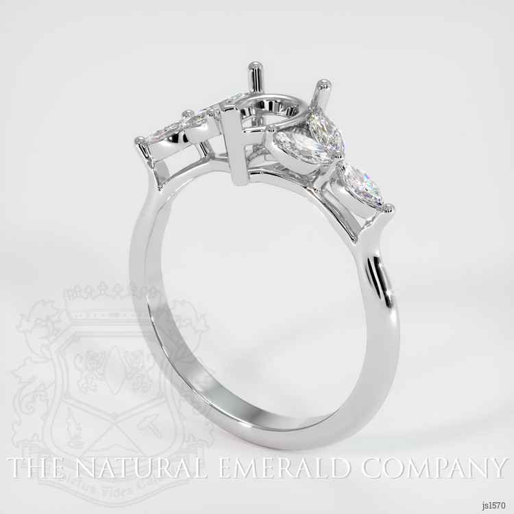 18K White Gold Accent Stones Ring Setting