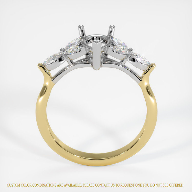 14K White & Yellow Accent Stones Ring Setting