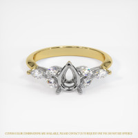 18K White & Yellow Accent Stones Ring Setting Image