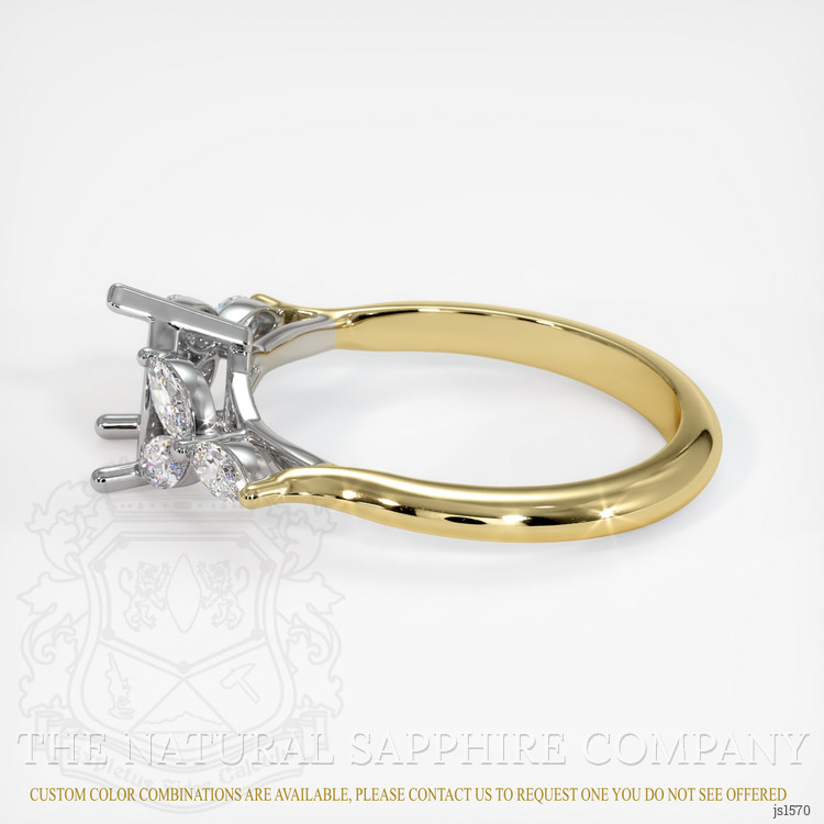 18K White & Yellow Accent Stones Ring Setting