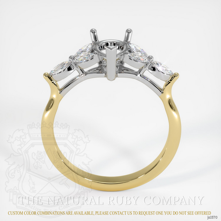 18K White & Yellow Accent Stones Ring Setting