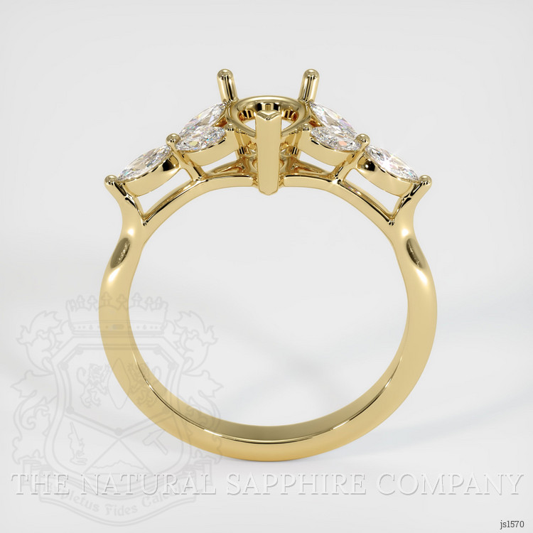 14K Yellow Gold Accent Stones Ring Setting