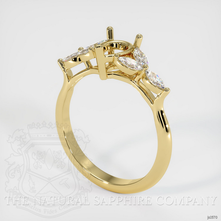 18K Yellow Gold Accent Stones Ring Setting