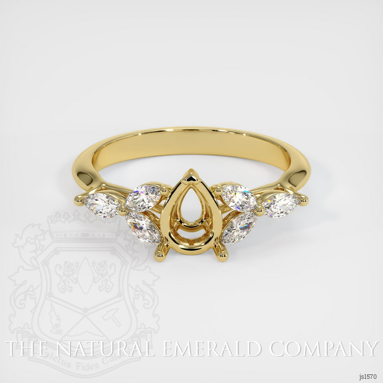 18K Yellow Gold Accent Stones Ring Setting