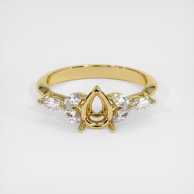 18K Yellow Gold Accent Stones Ring Setting