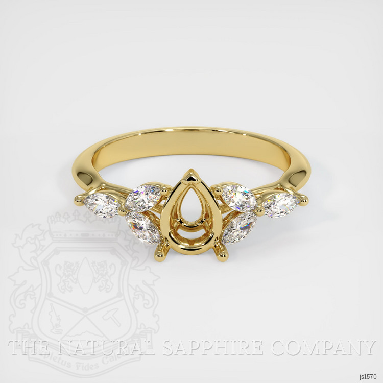 18K Yellow Gold Accent Stones Ring Setting