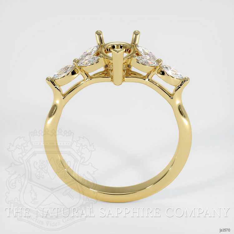 18K Yellow Gold Accent Stones Ring Setting